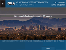Tablet Screenshot of claysconcrete.com